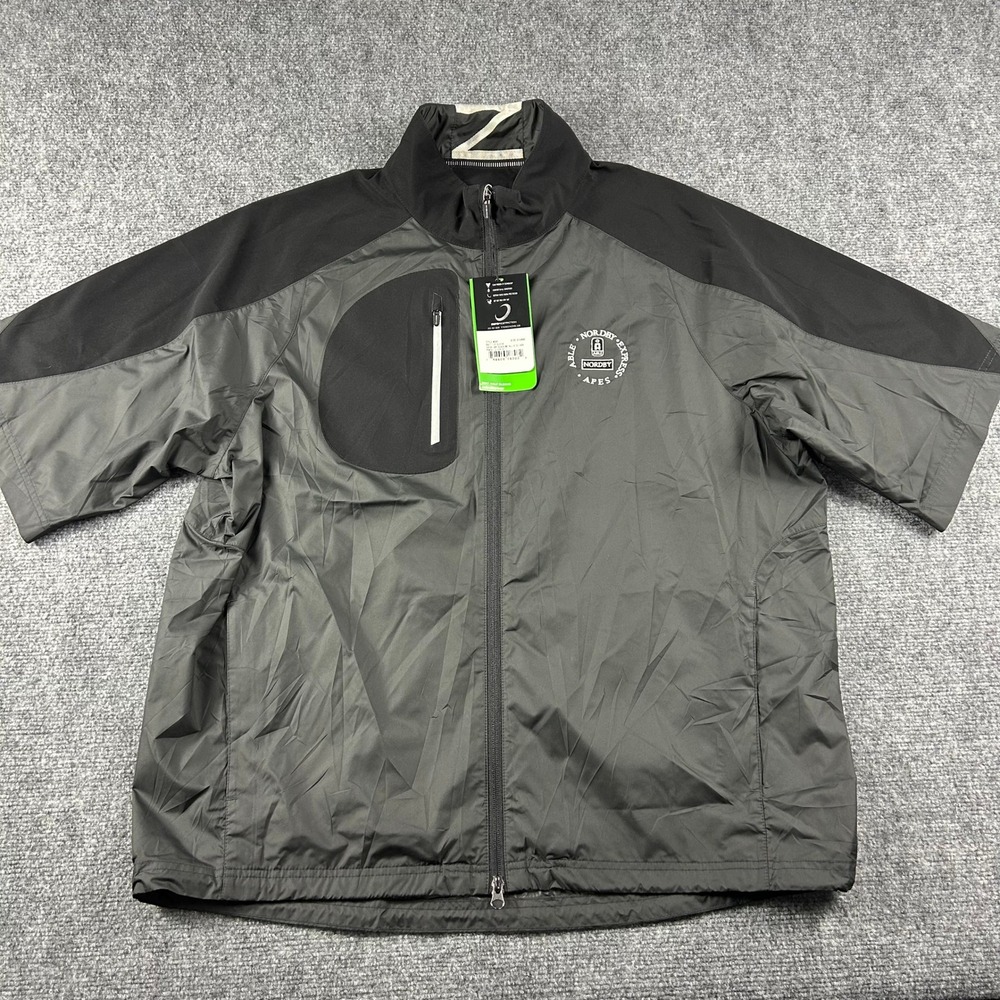 Zero Restriction Windbreaker Jacket Mens XL Black Bolt Half Sleeve Golf W395 NEW